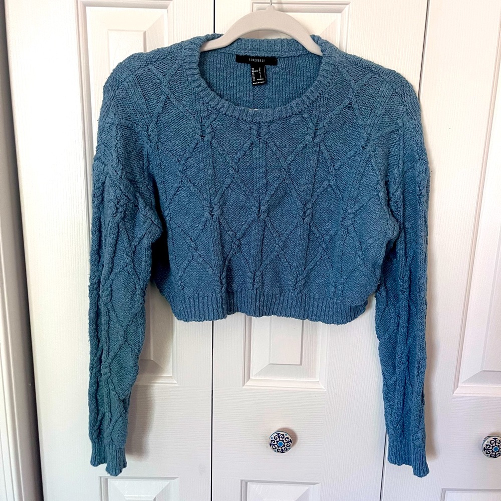 Forever 21 cropped blue sweater